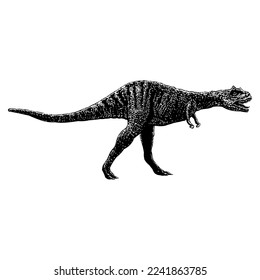 Xenotarsosaurus hand drawing vector isolated on white background.
