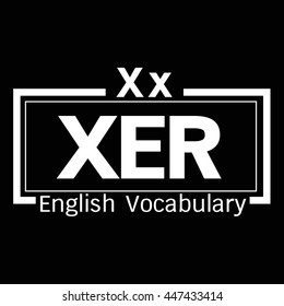 XER english word vocabulary illustration design