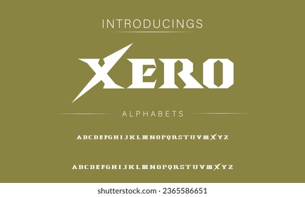 Xero Sport Modern Italic Alphabet Font. Typography urban style fonts for technology, digital, movie logo design. vector illustration