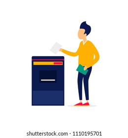 Xerox man. Flat style vector illustration