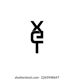 diseño del logotipo del monograma inicial con letras xet