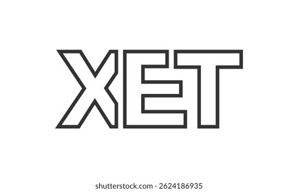 Modelo de design de logotipo XET com texto em negrito forte e moderno. Logotipo vetorial inicial com tipografia simples e mínima. Identidade de empresa moderna ideal para a presença de marca de empresas.