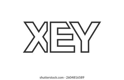 XEY logo design template with strong and modern bold text. Initial based vector logotype featuring simple and minimal typography. Trendy company identity ideal for businesses brand presence.