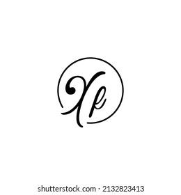 Concepto femenino de círculo XF logotipo inicial mejor para la belleza y la moda