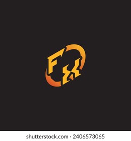 XF combination letter unique initials logo esport for gaming team, youtube, twitch