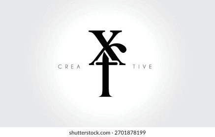 XF  Elegant Serif Monogram Logo – Luxury Lowercase Typographic Lettermark for Modern Branding