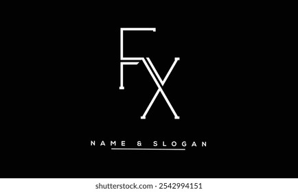 XF, FX Letras Abstractas Logo Monograma