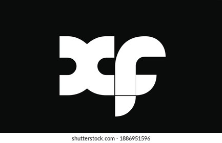 Diseño del logotipo del alfabeto de texto del icono XF en monograma