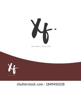 XF Initial handwriting or handwritten logo for identity. Logo with signature and hand drawn style.