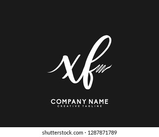 XF Initial Handwriting Logo Template Vector