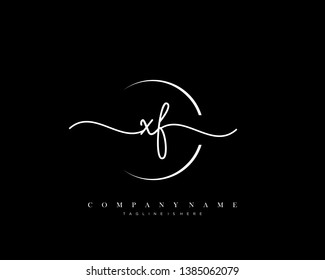 XF initial handwriting logo template vector