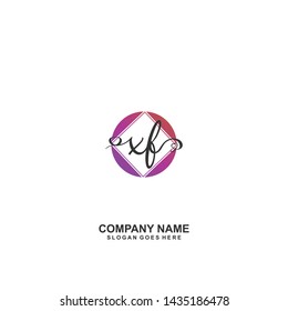 XF Initial handwriting logo vector