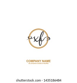 XF Initial handwriting logo vector