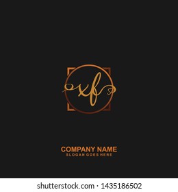 XF Initial handwriting logo vector