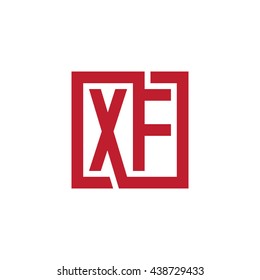 XF initial letters looping linked square logo red