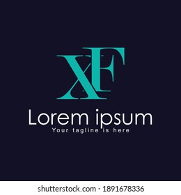 XF initial minimalist logo template vector