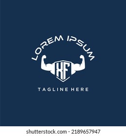XF initial monogram for fitnes or gym logo with creative style design