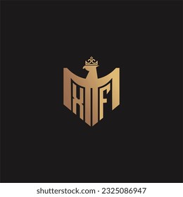 XF initial monogram logo for eagle  crown image vector design