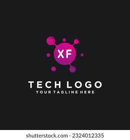 XF initials bubble logo template vector illustration stock image