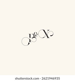 XF letter elegancy and beauty in one look wedding caligraphic logo with monogram concept