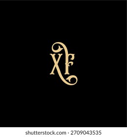 XF Buchstabe anfängliches königliches Konzept Barock Stil Design Monogramm modernes Logo