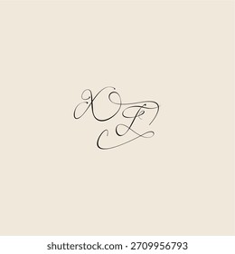 XF letter initial royal design minimalist style curve monogram elegant concept logo