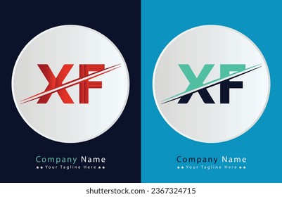 XF Letter logo design vector template.