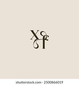 XF letter luxurious concept elegant wedding dynamic line monogram logo