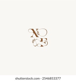 XF letter wedding monogram logo initial elegant curve organic bold and hairline monogram