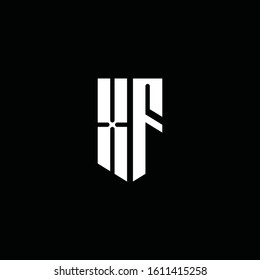 XF logo monogram with emblem style isolated on black background
