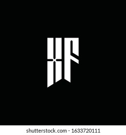 xf logo monogram with emblem style isolated on black background