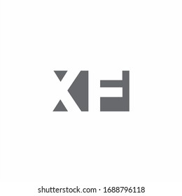 Monograma de logotipos XF con plantilla de diseño de estilo de espacio negativo aislado en fondo blanco