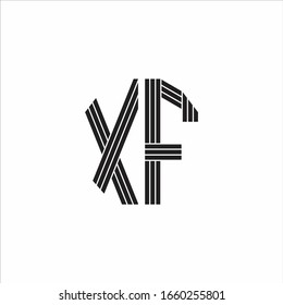 XF Logo monogram outline style linked isolated on white background