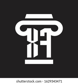 XF Logo monogram with pillar style design template