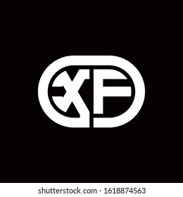 XF monogram logo with an oval style on a black background