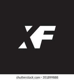 XF negative space letter logo black background