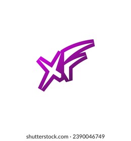 Soporte inicial del logotipo del emblema de XF Premium y concepto de diseño de juegos