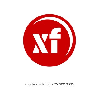 XF sport emblem or team logotype. Ball logo with a combination of Initial letter X and F for balls shop, sports company, training, club badge. Vector illustration.