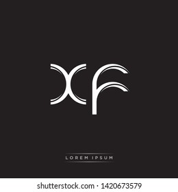 xf x f Logo Initial Letter Split Lowercase Modern Monogram Template Design