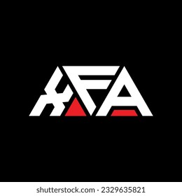 XFA triangle letter logo design with triangle shape. XFA triangle logo design monogram. XFA triangle vector logo template with red color. XFA triangular logo Simple, Elegant, and Luxurious design.