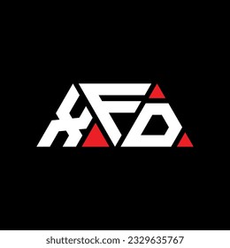 XFD triangle letter logo design with triangle shape. XFD triangle logo design monogram. XFD triangle vector logo template with red color. XFD triangular logo Simple, Elegant, and Luxurious design.