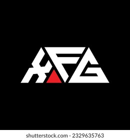 Diseño del logotipo de la letra del triángulo XFG con forma de triángulo. Monograma de diseño del logotipo del triángulo XFG. Plantilla de logotipo vectorial de triángulo XFG con color rojo. Logo triangular XFG Diseño sencillo, elegante y lujoso.