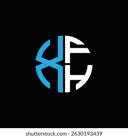 XFH logo XFH icon XFH monogram XFH letter minimalist Circle flat Unique modern abstract logo design.
