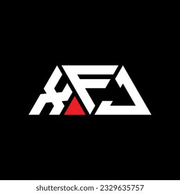 XFJ triangle letter logo design with triangle shape. XFJ triangle logo design monogram. XFJ triangle vector logo template with red color. XFJ triangular logo Simple, Elegant, and Luxurious design.