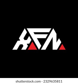 XFN triangle letter logo design with triangle shape. XFN triangle logo design monogram. XFN triangle vector logo template with red color. XFN triangular logo Simple, Elegant, and Luxurious design.
