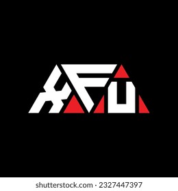 XFU triangle letter logo design with triangle shape. XFU triangle logo design monogram. XFU triangle vector logo template with red color. XFU triangular logo Simple, Elegant, and Luxurious design.