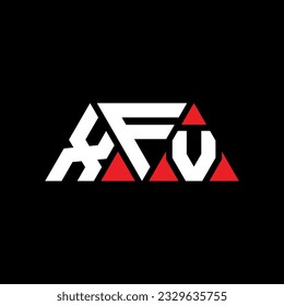 XFV triangle letter logo design with triangle shape. XFV triangle logo design monogram. XFV triangle vector logo template with red color. XFV triangular logo Simple, Elegant, and Luxurious design.