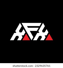 Diseño del logotipo de la letra triangular XFX con forma triangular. Monograma de diseño del logotipo del triángulo XFX. Plantilla de logotipo vectorial de triángulo XFX con color rojo. Logotipo triangular XFX Diseño sencillo, elegante y lujoso.