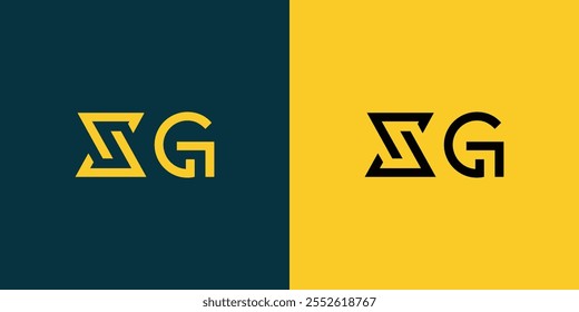 XG abstract minimalist letters Logo Monogram. It is a minimalist logo, this logo is made by combining two letters