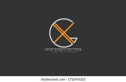 Plantilla de monograma del logotipo del vector abstracto XG GX